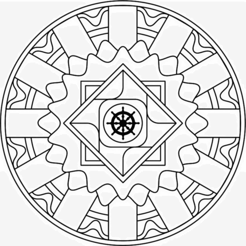 Mandala With Samsara Coloring Page